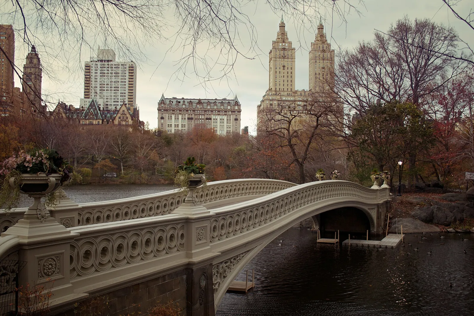 Bow Bridge in Central Park in autumn